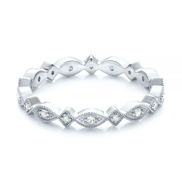 18k White Gold 18k White Gold Diamond Stackable Eternity Band - Flat View - 101897