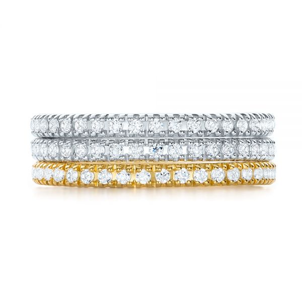 18k White Gold 18k White Gold Diamond Stackable Eternity Band - Front View -  101927