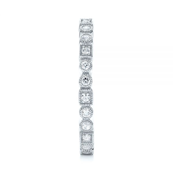 18k White Gold 18k White Gold Diamond Stackable Eternity Band - Side View -  101923