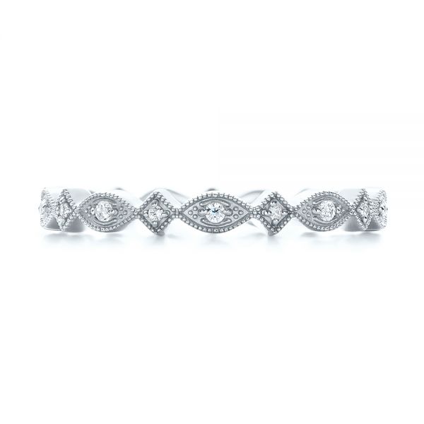 14k White Gold 14k White Gold Diamond Stackable Eternity Band - Top View -  101897