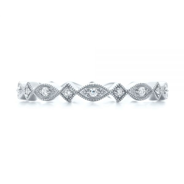 18k White Gold 18k White Gold Diamond Stackable Eternity Band - Top View - 101897
