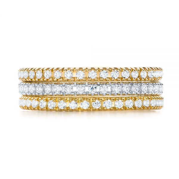 18k Yellow Gold 18k Yellow Gold Diamond Stackable Eternity Band - Front View - 101927
