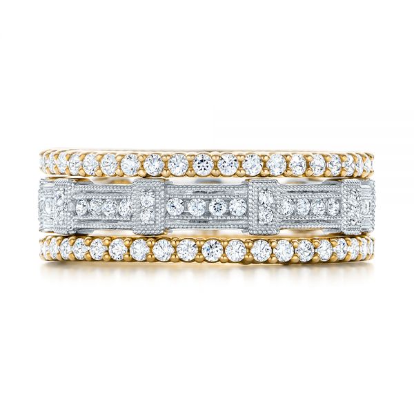 18k Yellow Gold 18k Yellow Gold Diamond Stackable Eternity Band - Front View - 101926