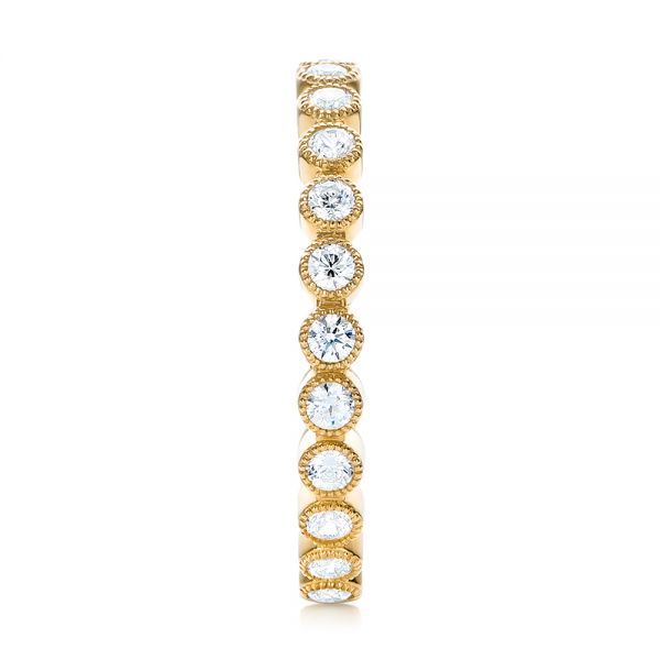 18k Yellow Gold 18k Yellow Gold Diamond Stackable Eternity Band - Side View -  101905