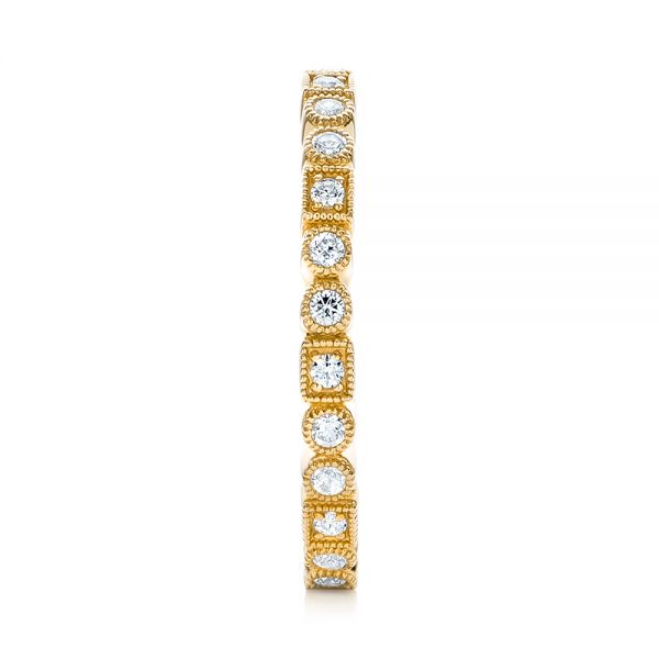 14k Yellow Gold 14k Yellow Gold Diamond Stackable Eternity Band - Side View - 101923