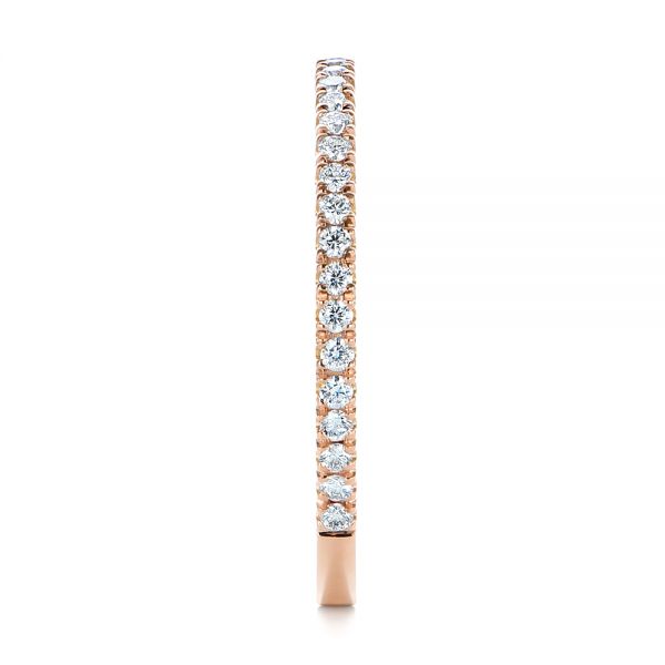 18k Rose Gold Diamond Wedding Band - Side View -  105769