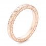 14k Rose Gold Hand Engraved Wedding Band - Three-Quarter View -  102439 - Thumbnail