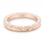 18k Rose Gold 18k Rose Gold Hand Engraved Wedding Band - Flat View -  102439 - Thumbnail