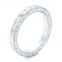 18k White Gold 18k White Gold Hand Engraved Wedding Band - Three-Quarter View -  102439 - Thumbnail