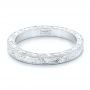 18k White Gold 18k White Gold Hand Engraved Wedding Band - Flat View -  102439 - Thumbnail