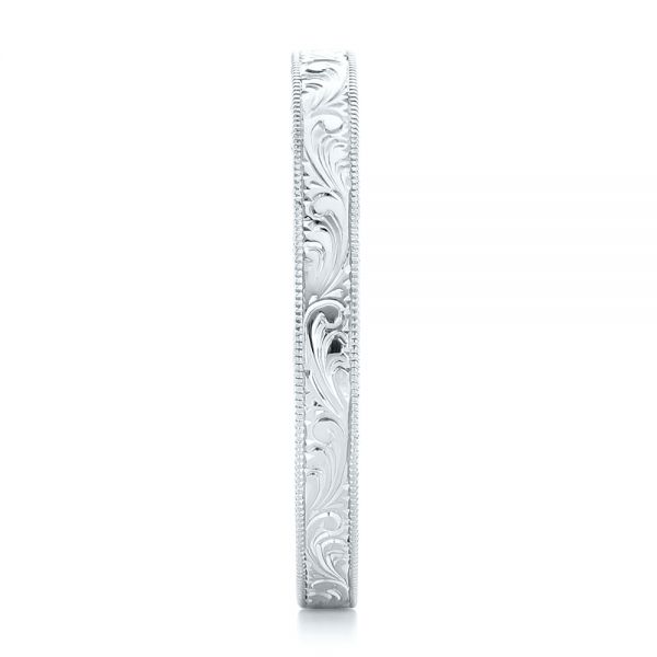  Platinum Platinum Hand Engraved Wedding Band - Side View -  102439