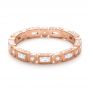 18k Rose Gold Round And Baguette Diamond Stackable Eternity Band - Flat View -  101943 - Thumbnail