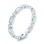 14k White Gold Round And Baguette Diamond Stackable Eternity Band