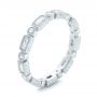 18k White Gold Round And Baguette Diamond Stackable Eternity Band