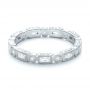 14k White Gold 14k White Gold Round And Baguette Diamond Stackable Eternity Band - Flat View -  101943 - Thumbnail