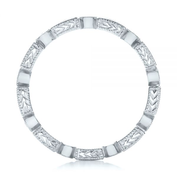 14k White Gold 14k White Gold Round And Baguette Diamond Stackable Eternity Band - Front View -  101943