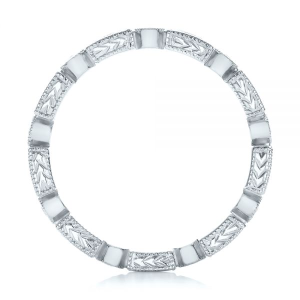 Platinum Platinum Round And Baguette Diamond Stackable Eternity Band - Front View - 101943