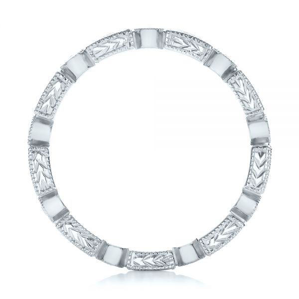 18k White Gold 18k White Gold Round And Baguette Diamond Stackable Eternity Band - Front View -  101943