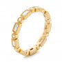 14k Yellow Gold Round And Baguette Diamond Stackable Eternity Band