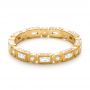 18k Yellow Gold 18k Yellow Gold Round And Baguette Diamond Stackable Eternity Band - Flat View -  101943 - Thumbnail