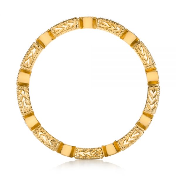 18k Yellow Gold 18k Yellow Gold Round And Baguette Diamond Stackable Eternity Band - Front View -  101943