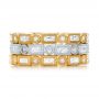 18k Yellow Gold 18k Yellow Gold Round And Baguette Diamond Stackable Eternity Band - Front View -  101943 - Thumbnail