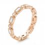 14k Rose Gold 14k Rose Gold Round And Baguette Diamond Stackable Eternity Band - Three-Quarter View -  101945 - Thumbnail