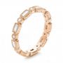 14k Rose Gold Round And Baguette Diamond Stackable Eternity Band