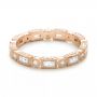 18k Rose Gold 18k Rose Gold Round And Baguette Diamond Stackable Eternity Band - Flat View -  101945 - Thumbnail