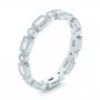 18k White Gold Round And Baguette Diamond Stackable Eternity Band - Three-Quarter View -  101945 - Thumbnail