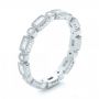 14k White Gold Round And Baguette Diamond Stackable Eternity Band