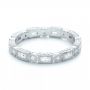 18k White Gold Round And Baguette Diamond Stackable Eternity Band - Flat View -  101945 - Thumbnail