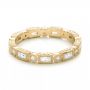 18k Yellow Gold 18k Yellow Gold Round And Baguette Diamond Stackable Eternity Band - Flat View -  101945 - Thumbnail
