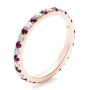 18k Rose Gold 18k Rose Gold Ruby Band With Matching Engagement Ring - Three-Quarter View -  100002 - Thumbnail