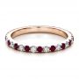 14k Rose Gold 14k Rose Gold Ruby Band With Matching Engagement Ring - Flat View -  100002 - Thumbnail