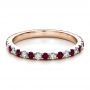 14k Rose Gold 14k Rose Gold Ruby Band With Matching Engagement Ring - Flat View -  100002 - Thumbnail