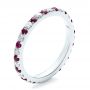 18k White Gold Ruby Band With Matching Engagement Ring - Three-Quarter View -  100002 - Thumbnail