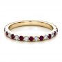 14k Yellow Gold 14k Yellow Gold Ruby Band With Matching Engagement Ring - Flat View -  100002 - Thumbnail