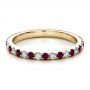 18k Yellow Gold 18k Yellow Gold Ruby Band With Matching Engagement Ring - Flat View -  100002 - Thumbnail