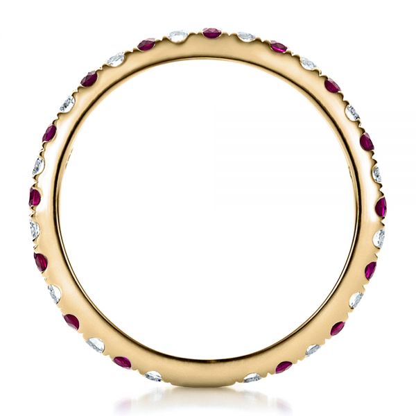 14k Yellow Gold 14k Yellow Gold Ruby Band With Matching Engagement Ring - Front View - 100002