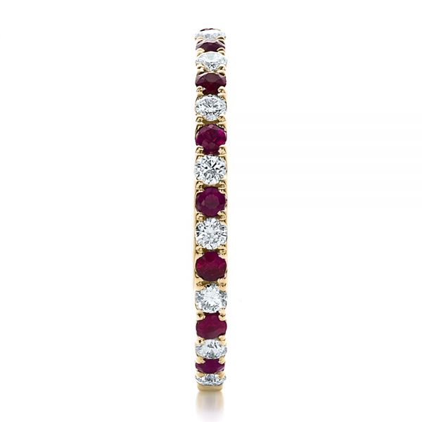 14k Yellow Gold 14k Yellow Gold Ruby Band With Matching Engagement Ring - Side View -  100002