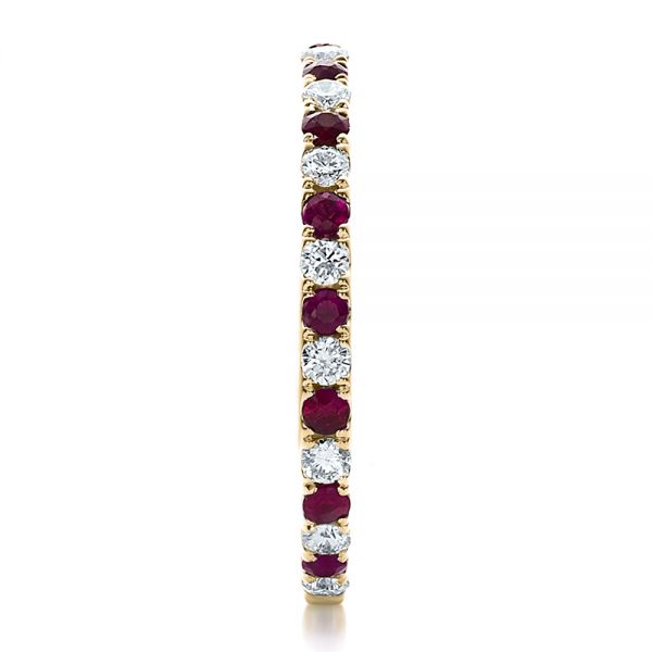 14k Yellow Gold 14k Yellow Gold Ruby Band With Matching Engagement Ring - Side View - 100002