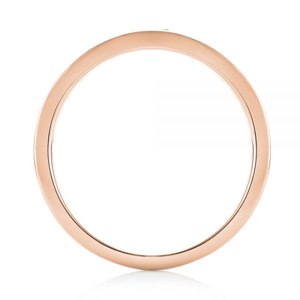 14k Rose Gold 14k Rose Gold Ruby And Diamond Wedding Band - Front View -  103761