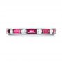 14k White Gold Ruby And Diamond Wedding Band - Top View -  103761 - Thumbnail
