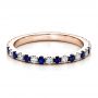 18k Rose Gold 18k Rose Gold Sapphire Band With Matching Engagement Ring - Flat View -  100001 - Thumbnail