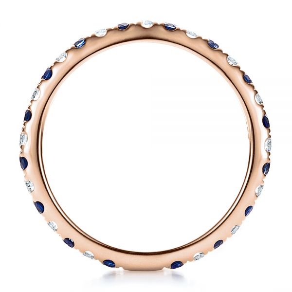 14k Rose Gold 14k Rose Gold Sapphire Band With Matching Engagement Ring - Front View - 100001