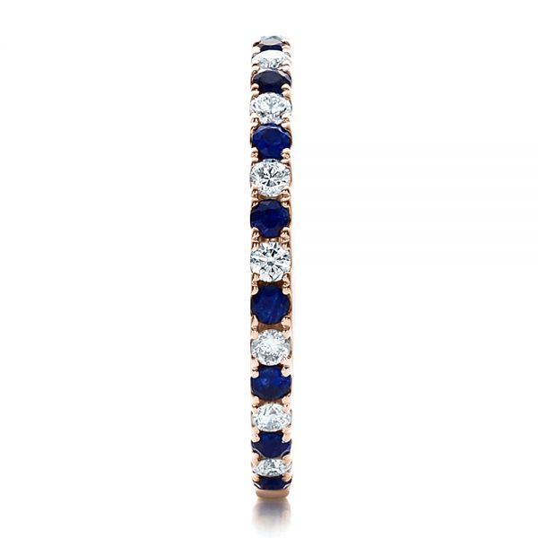14k Rose Gold 14k Rose Gold Sapphire Band With Matching Engagement Ring - Side View - 100001