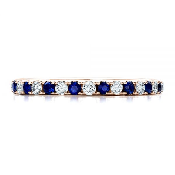 14k Rose Gold 14k Rose Gold Sapphire Band With Matching Engagement Ring - Top View - 100001