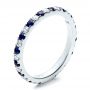 14k White Gold 14k White Gold Sapphire Band With Matching Engagement Ring - Three-Quarter View -  100001 - Thumbnail