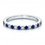  Platinum Platinum Sapphire Band With Matching Engagement Ring - Flat View -  100001 - Thumbnail